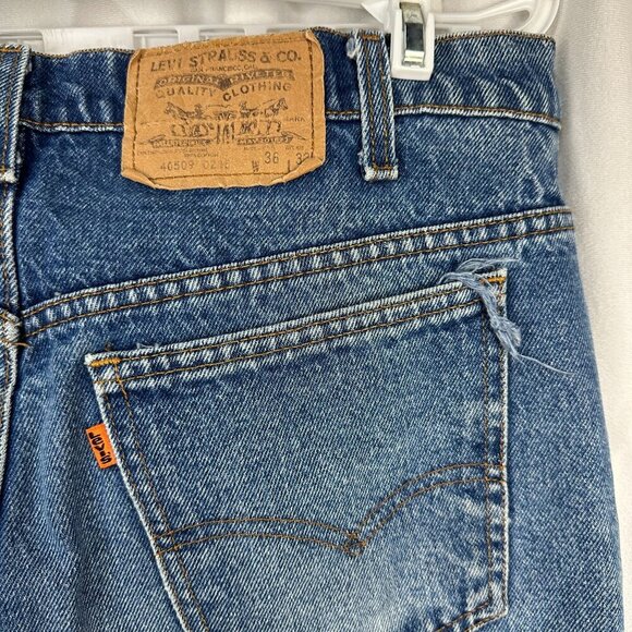 Levis 501 Original Fit Mens Jeans 36x32 Blue Denim Straight Leg - Picture 3 of 7